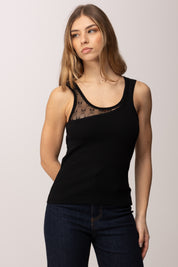 Pinko Canotta con Inserto Monogram 106461 A362 NERO LIMOUSINE