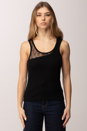 Pinko Canotta con Inserto Monogram 106461 A362 NERO LIMOUSINE