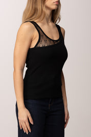 Pinko Canotta con Inserto Monogram 106461 A362 NERO LIMOUSINE