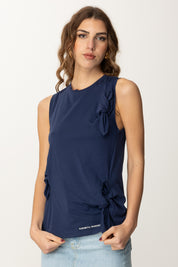 Elisabetta Franchi Canotta In Jersey con Fiocchi CN00351E2 OLTREMARE