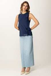 Elisabetta Franchi Canotta In Jersey con Fiocchi CN00351E2 OLTREMARE