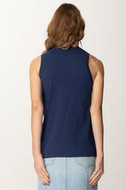 Elisabetta Franchi Canotta In Jersey con Fiocchi CN00351E2 OLTREMARE