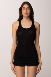 Elisabetta Franchi Canotta In Jersey Leggero con Logo Ricamato CN77B61E2 NERO