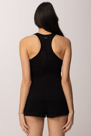 Elisabetta Franchi Canotta In Jersey Leggero con Logo Ricamato CN77B61E2 NERO