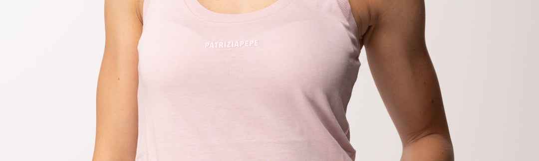 Patrizia Pepe Canotta In Lyocell con Logo Frontale 2M4543 J419 SHELL LILAC