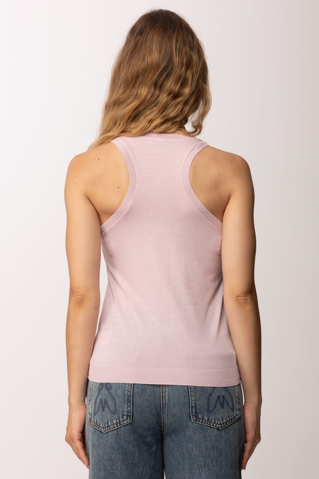Patrizia Pepe Canotta In Lyocell con Logo Frontale 2M4543 J419 SHELL LILAC
