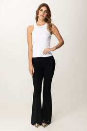 Twin-set Canotta In Maglia Aderente con Catena 251TT2400 BIANCO OTTICO