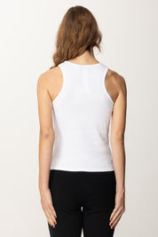 Twin-set Canotta In Maglia Aderente con Catena 251TT2400 BIANCO OTTICO