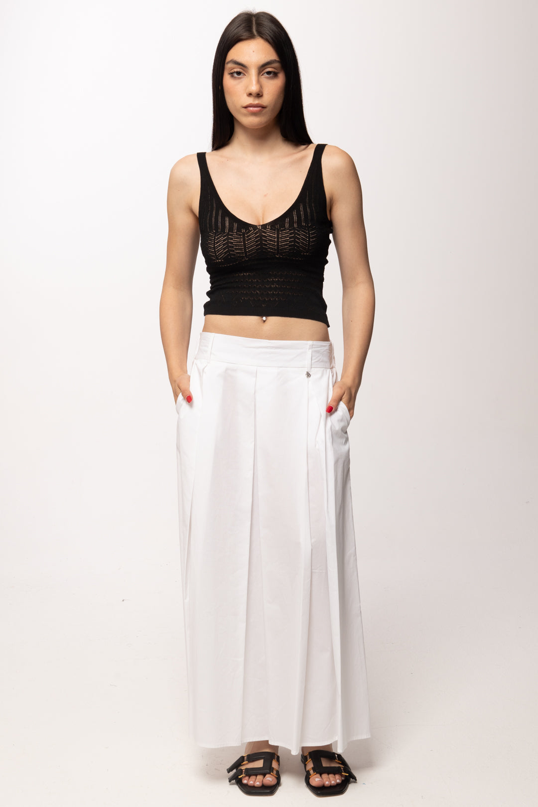 Akep Canotta In Punto Pizzo CNKD13043 NERO