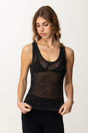 Manila Grace Canotta In Punto Rete Y446ZX NERO