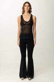 Manila Grace Canotta In Punto Rete Y446ZX NERO