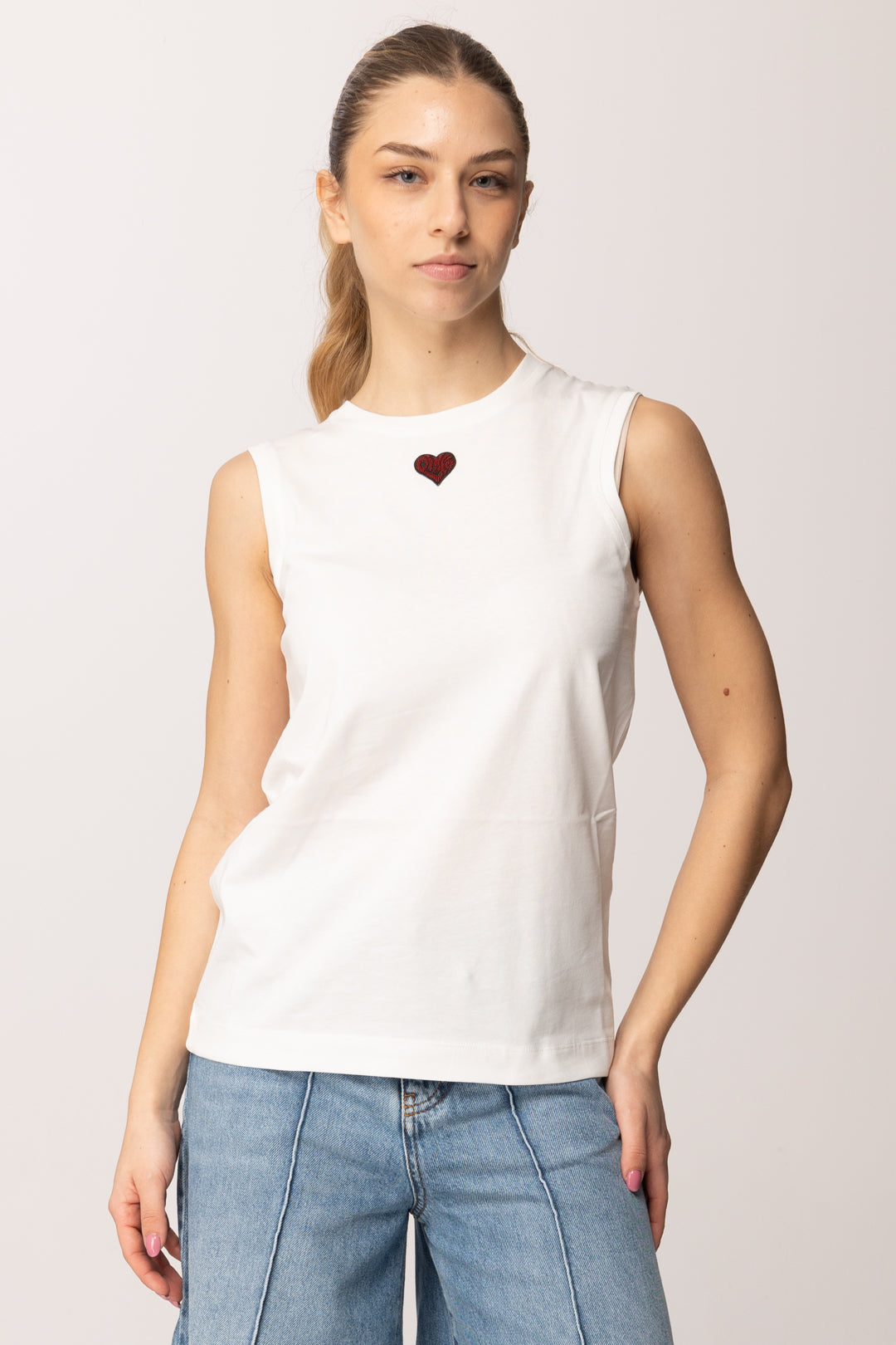 Pinko Canotte con Ricamo Cuore 105741 A326 Z05