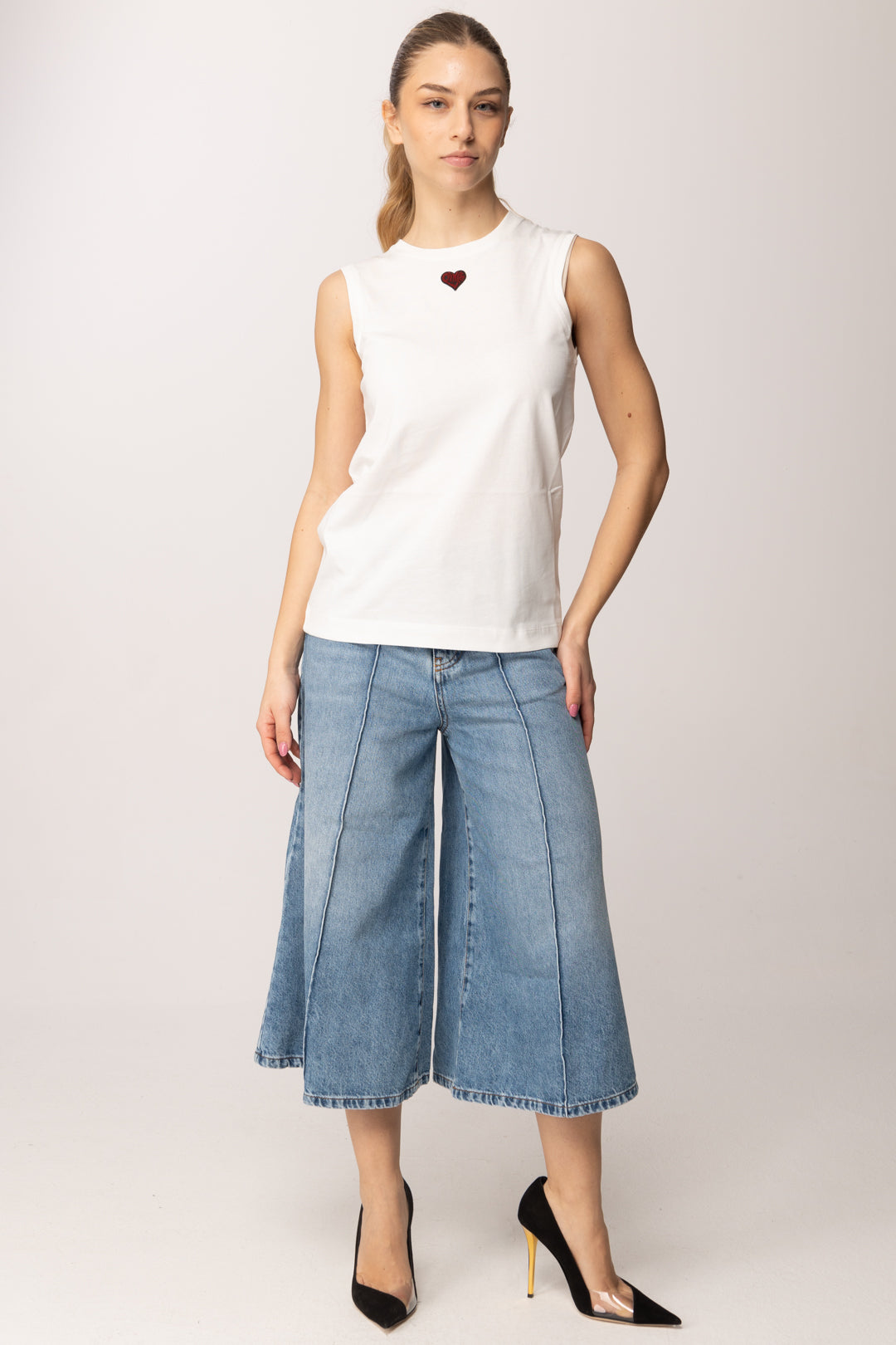 Pinko Canotte con Ricamo Cuore 105741 A326 Z05