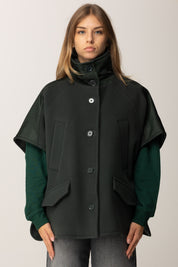 Pinko Cappa In Panno e Satin VERDE PLUVIALE