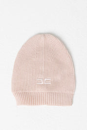 Elisabetta Franchi Bambina Cappellino Tricot In Cotone con Ricamo Logo ENCP071CFL061 ROSA SKIN