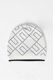 Elisabetta Franchi Bambina Cappellino Tricot Jacquard Logo Geometrico ENCP074CFL229 MILK/NERO