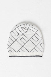 Elisabetta Franchi Bambina Cappellino Tricot Jacquard Logo Geometrico ENCP074CFL229 MILK/NERO