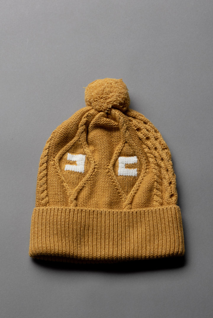 Elisabetta Franchi Bambina Cappello Bambina In Maglia a Trecce con Pompon e Logo a Contrasto EFCP036CFL098.7205