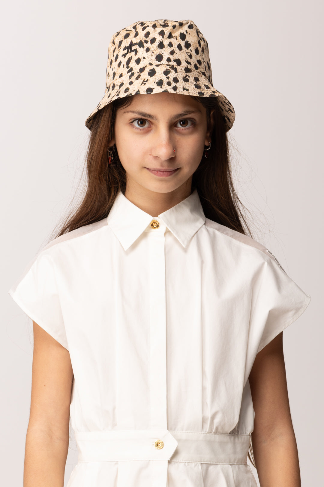 Elisabetta Franchi Bambina Cappello Bucket Maculato In Popeline EGCP0040CAE07.D640