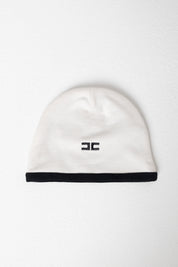 Elisabetta Franchi Bambina Cappello In Felpa con Ricamo Logo a Contrasto ENCP0760FF002 MILK/NERO