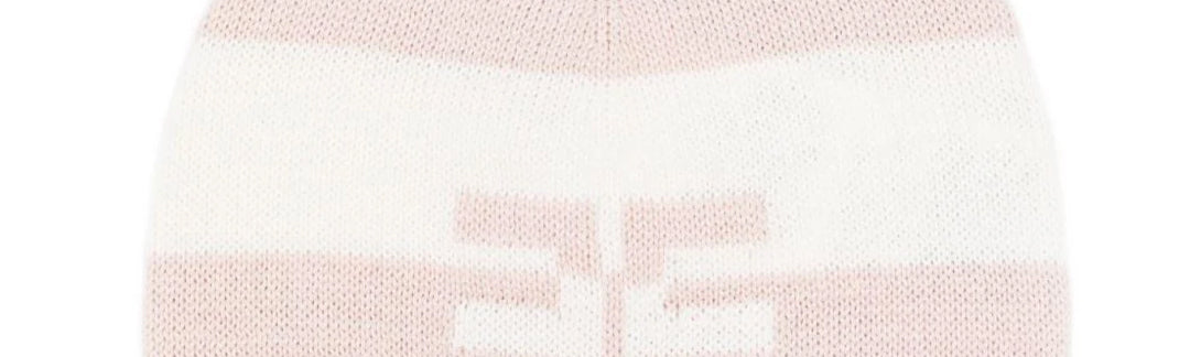 Elisabetta Franchi Bambina Cappello In Maglia a Righe con Logo ENCP079CFL001.D875