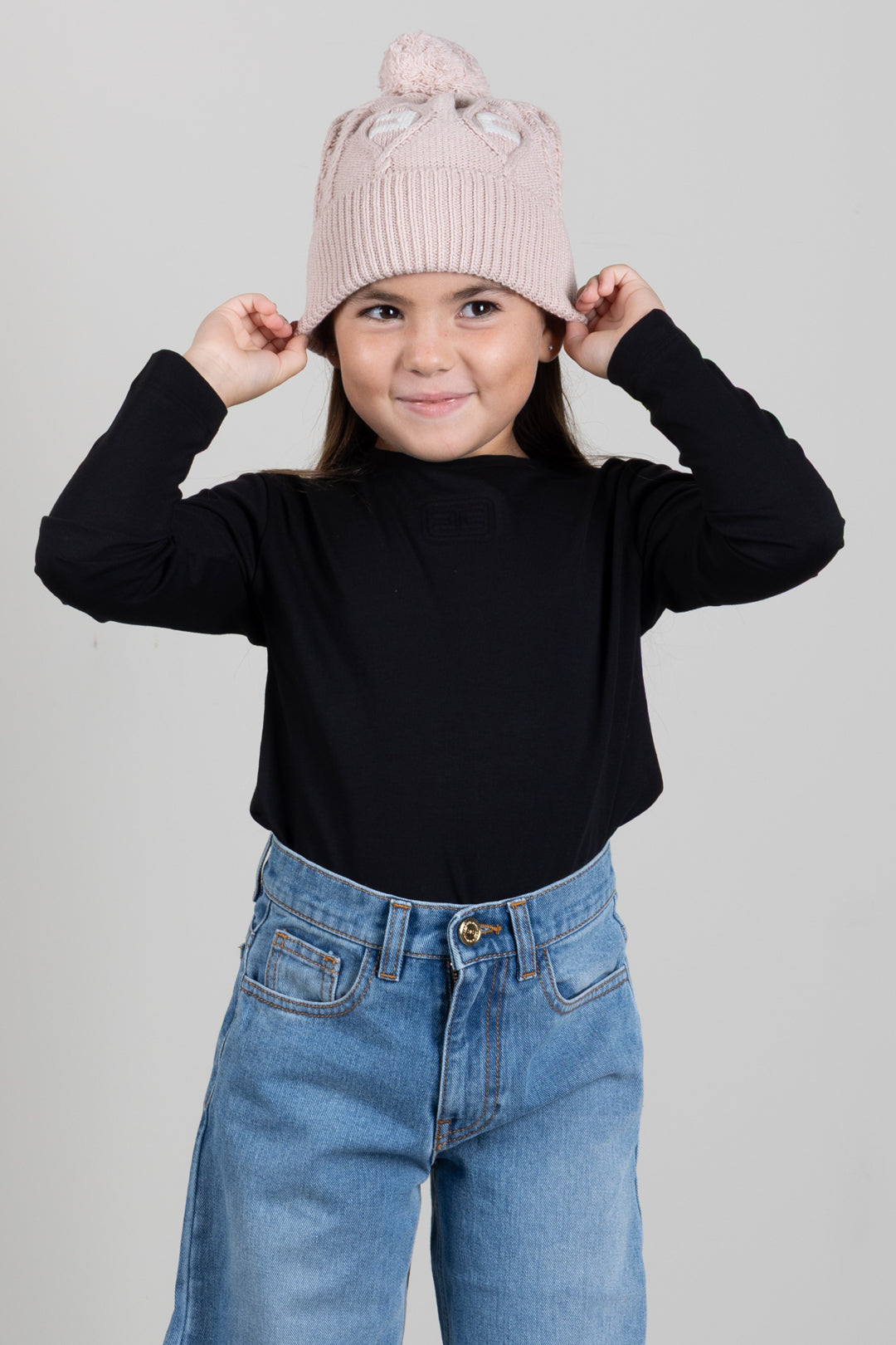 Elisabetta Franchi Bambina Cappello In Maglia con Trecce e Pompon EFCP036CFL098.C863