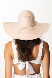 Khloe Femme Cappello In Paglia con Catenina Charms PINK