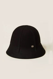 Twin-set Cappello In Panno Di Lana con Logo Oval T 252TA4601 NERO