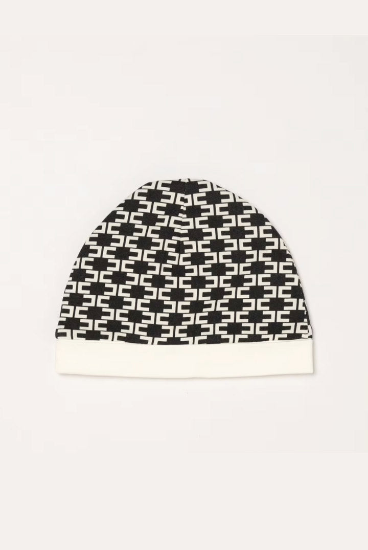 Elisabetta Franchi Bambina Cappello Tricot con Logo Lettering All Over ENCP0940JF054.GD772