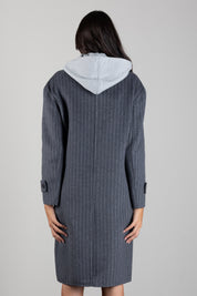 Patrizia Pepe Cappotto 3 In 1 In Misto Lana 8O0104 C7010 GREY WHITE STRIPE