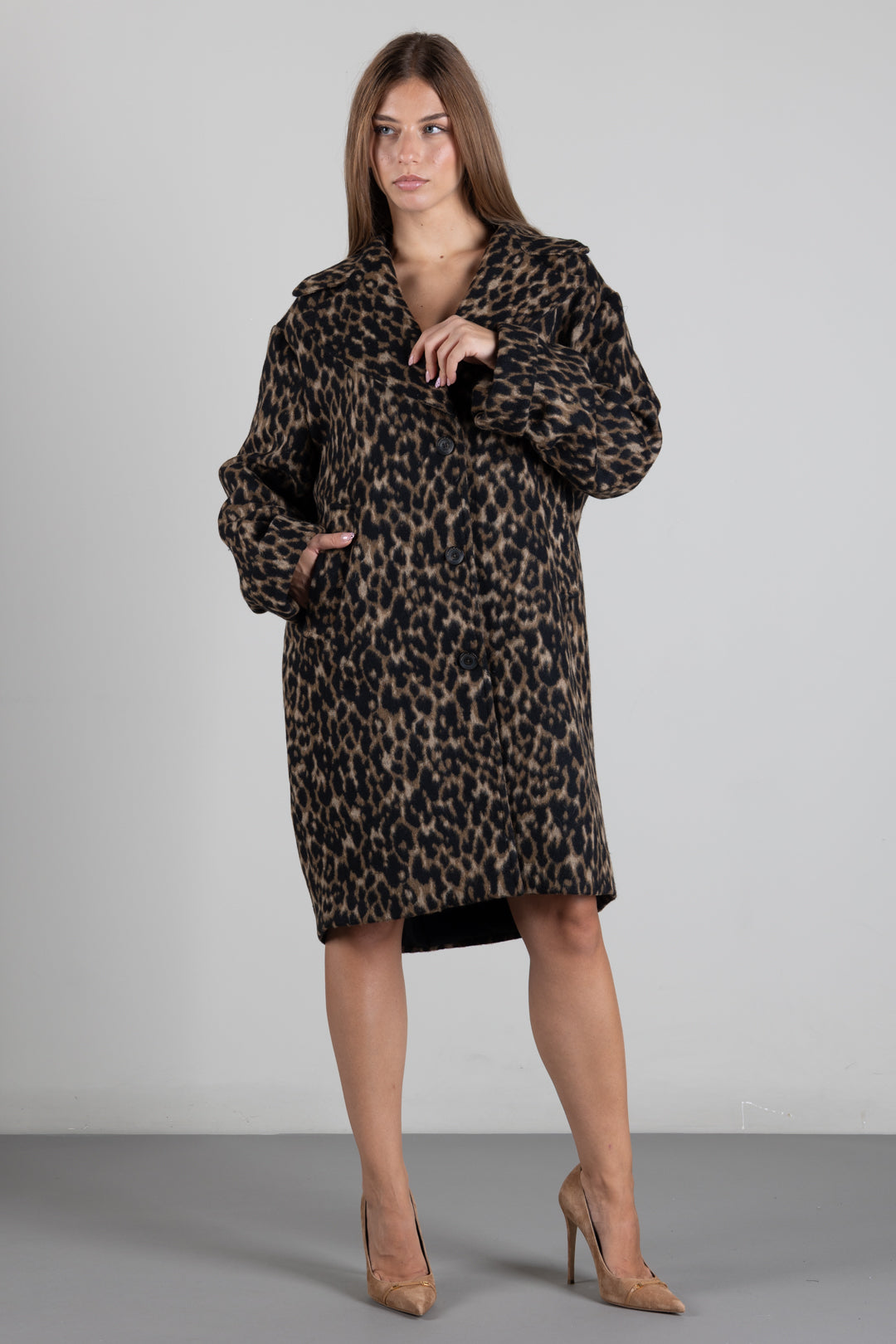 Manila Grace Cappotto Animalier Monopetto K143PY POTTING SOIL :AI26