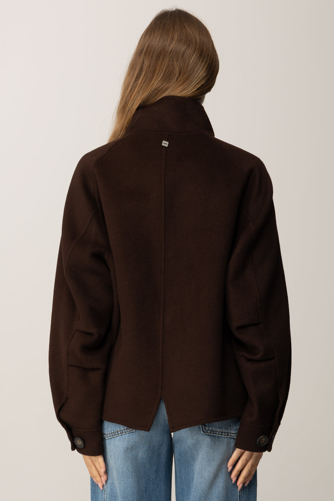 Manila Grace Cappotto Corto con Collo Alto K105WU ARABICA