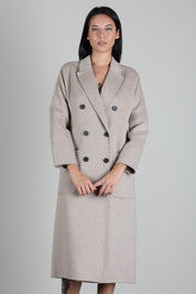Vicolo Cappotto Doppiopetto In Misto Lana TAC0001 TORTORA