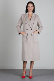 Vicolo Cappotto Doppiopetto In Misto Lana TAC0001 TORTORA