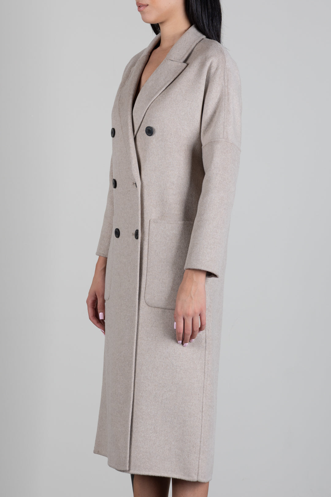 Vicolo Cappotto Doppiopetto In Misto Lana TAC0001 TORTORA