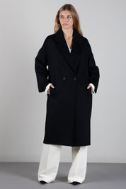Vicolo Cappotto Doppiopetto In Misto Lana TAC0003 NERO