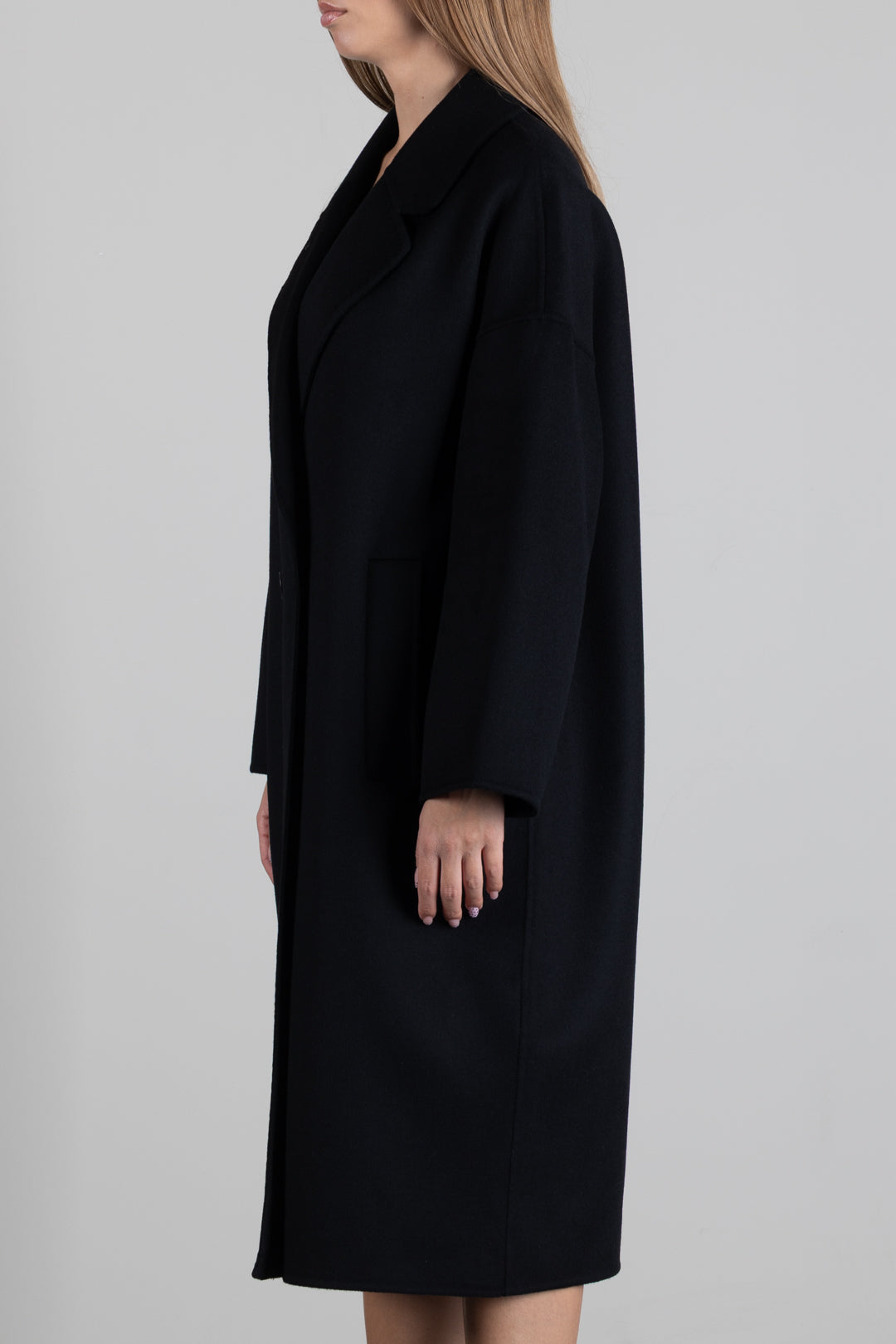 Vicolo Cappotto Doppiopetto In Misto Lana TAC0003 NERO
