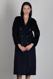 Vicolo Cappotto Doppiopetto In Misto Lana TAC001 BLU