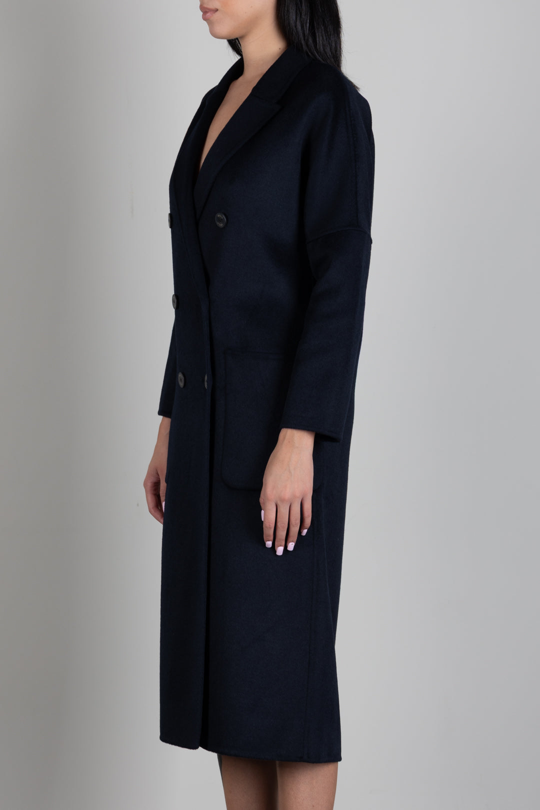 Vicolo Cappotto Doppiopetto In Misto Lana TAC001 BLU
