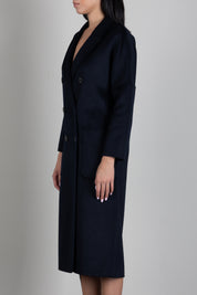 Vicolo Cappotto Doppiopetto In Misto Lana TAC001 BLU
