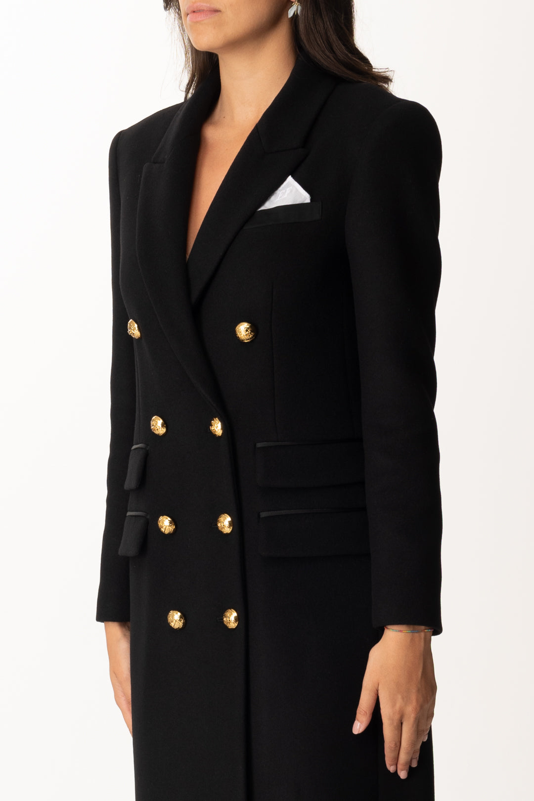 Elisabetta Franchi Woman Double-Breasted Long Wool Cloth Elisabetta Franchi Woman Double-Breasted Long Wool Cloth