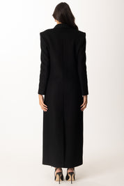 Elisabetta Franchi Cappotto Doppiopetto Lungo In Panno Di Lana CP00256E2 NERO