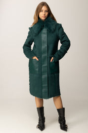 Patrizia Pepe Cappotto Fluffy Reversibile 2O0179 E075 DEEP GREEN