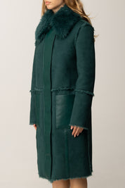 Patrizia Pepe Cappotto Fluffy Reversibile 2O0179 E075 DEEP GREEN