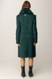 Patrizia Pepe Cappotto Fluffy Reversibile 2O0179 E075 DEEP GREEN