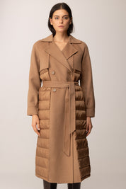Twin-set Cappotto Imbottito con Cintura 252TP2221 SANDY BROWN