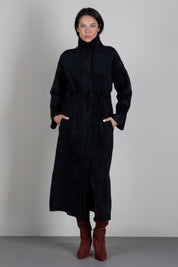 Patrizia Pepe Cappotto Lungo con Cintura e Collo Alto 2O0090 C0261 NERO