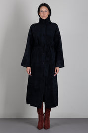 Patrizia Pepe Cappotto Lungo con Cintura e Collo Alto 2O0090 C0261 NERO