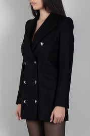 Elisabetta Franchi Cappotto Lungo Doppiopetto con Bottoni CP00568E2 NERO