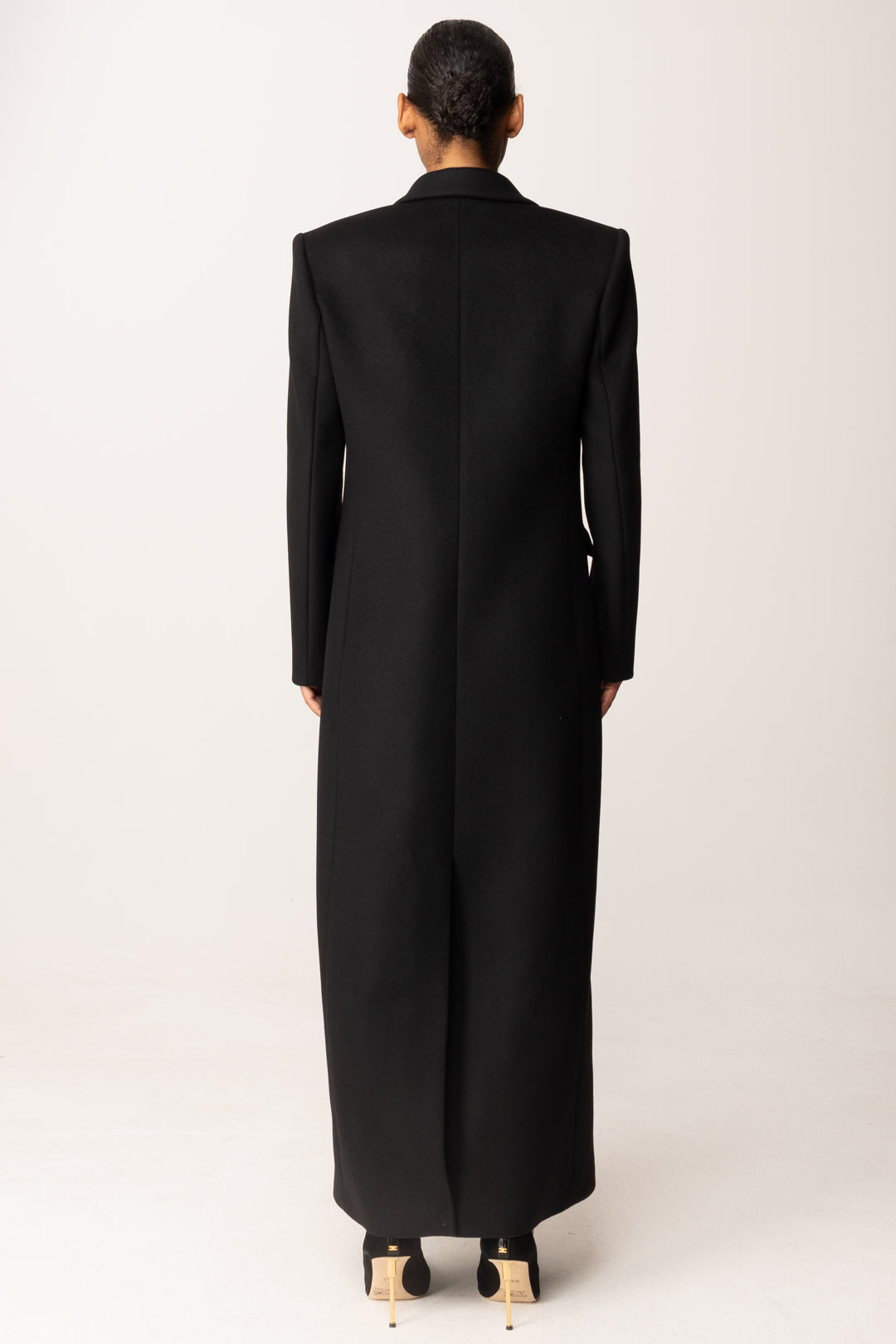 Elisabetta Franchi Woman Long Double-Breasted Coat with Elisabetta Franchi Woman Long Double-Breasted Coat with